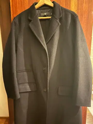 유니클로 +J 체스터 코트 블랙 캐시미어