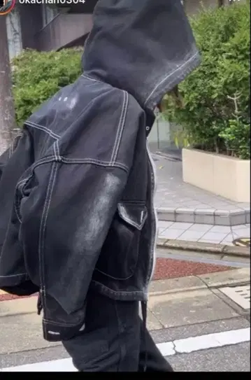 AKIO glitter black denim jacket sosite