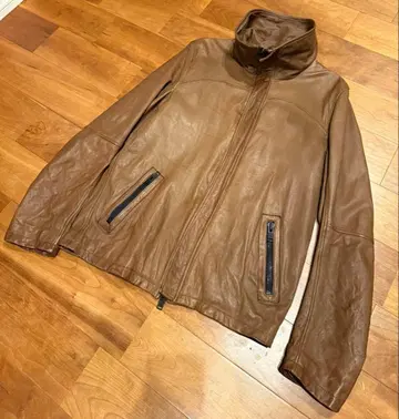 즉시 구매 가능 ripvanwinkle 가죽 자켓 브라운 소가죽