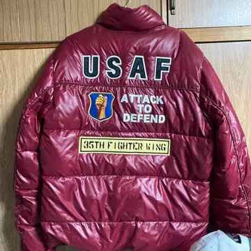 AVIREX USA 공군 다운 자켓 버건디