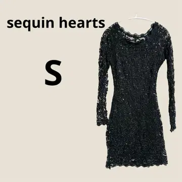시퀸 하트 블랙 레이스 원피스 S