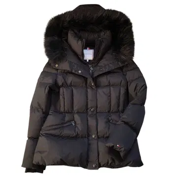 새상품급 타미힐피거 다운 자켓 후드 퍼 포함 블랙 L