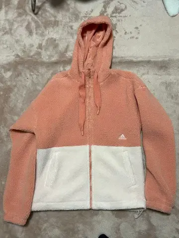 adidas 플리스 보아 자켓 핑크 화이트