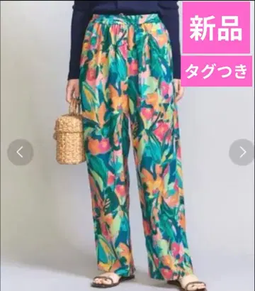 새상품 beauty&youth 플라워 프린트 이지 팬츠 리조트 워셔블