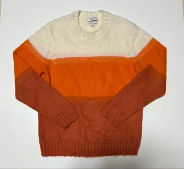 COS 그라데이션 니트 오렌지 울 모헤어