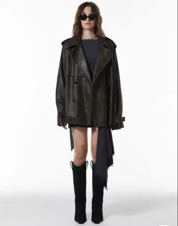 josemoon 가죽 트렌치코트 미사용 새상품