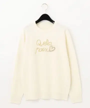 미사용 새상품 그레이스 콘티넨탈 비쥬 로고 니트 탑 36