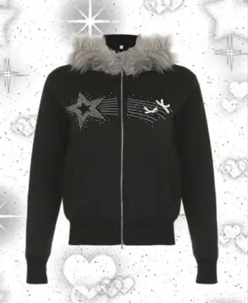 퍼 달린 블랙 후드티 펑크 y2k