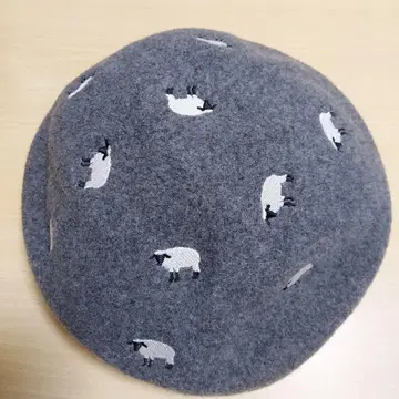 SENSE OF GRACE 양 자수 베레모 그레이