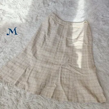 [ 빈티지 ] 트위드풍 플레어 A라인 머메이드 종아리 기장 스커트 M