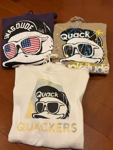 새상품급! 3장 세트 DUCK DUDE 후드티 덕듀드 로고 맨투맨 M