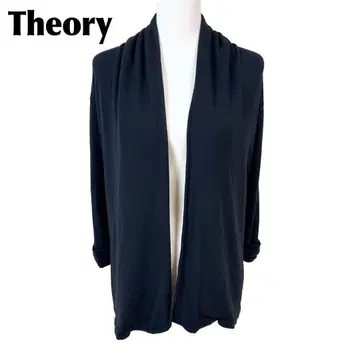 [ 새상품급 ] 띠어리 레이온 긴팔 자켓 드레이프 가디건 S 블랙