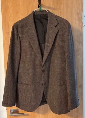 새상품급 UNITED ARROWS 울 테일러드 자켓 브라운 체크