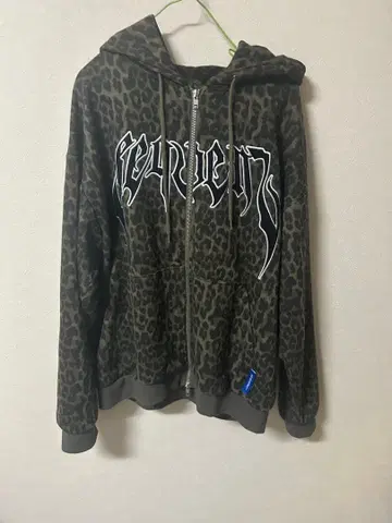 SEQUENZ 그런지 레오파드 풀 집업 후드티 y2k