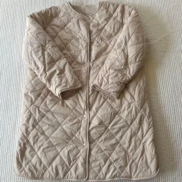 코스트코 리버서블 베이지 퀼팅 롱 자켓