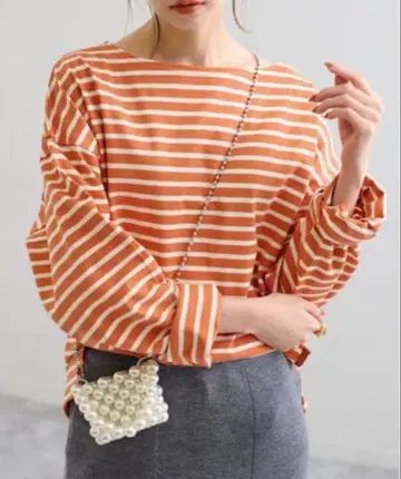 2023 SLOBE IENA 30/2 천축 풀오버 보더 L 티셔츠