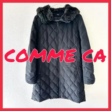 컨디션 최상 COMME CA 코무사 다운 페더 롱 코트 정가 6만엔 이상