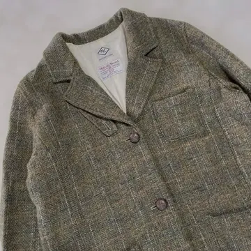 [ 즉시 발송 ] 해리스 트위드 코트 체스터 테일러드 그린 프리 사이즈