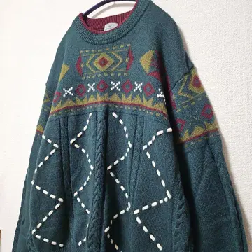 디자인 니트 3D 빈티지 화려한 무늬 구제 의류 레트로 앤티크 울