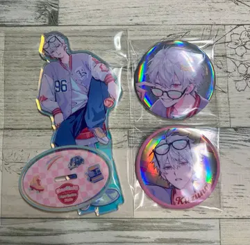 니지산지 쿠츠하 뉴 레트로 스타일 캔뱃지 아크릴 스탠드