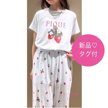 정품 택 포함 새상품 젤라또피케 딸기 원포인트 T셔츠 & 롱팬츠