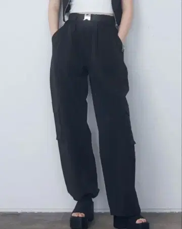 EMODA 나일론 벨트 턱 팬츠 프리 사이즈