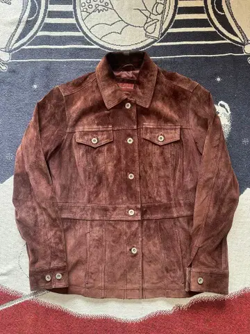 90s eddie bauer 돈피 가죽 자켓 브라운 00s 미들 기장