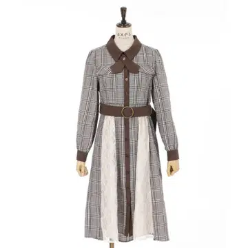 axes femme 엑시즈팜 배색 셔츠 원피스