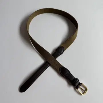 UNITED ARROWS 유나이티드 애로우즈 가죽 캔버스 콤비 벨트