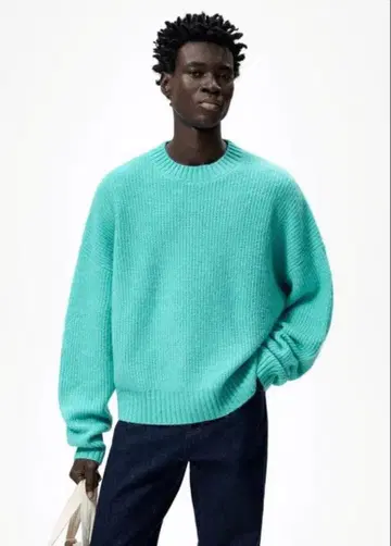 ZARA 긴팔 니트 스웨터 터콰이즈