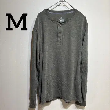 GEORGE [ M ] 긴팔 헨리넥 티셔츠 그레이 남성용