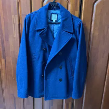 GAP 네이비 더블 브레스트 피 코트 S