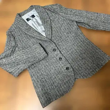 potpourri 숄카라 자켓 헤링본 모노톤