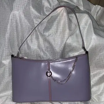 라벤더 핸드백 가죽 트리밍