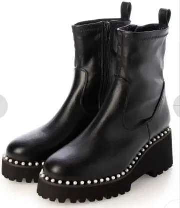 EVOL 6.5cm 통굽 소프트 스트레치 부츠 블랙