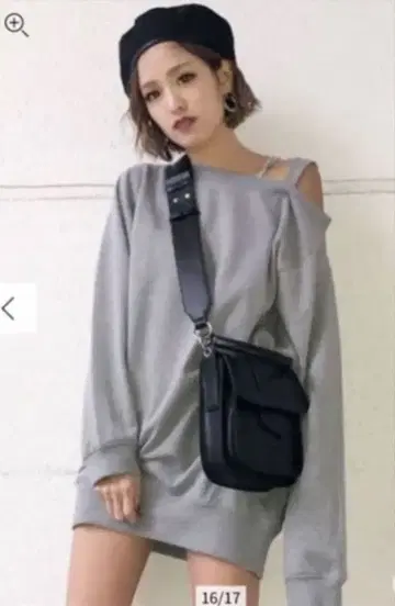 EMODA 원숄더 맨투맨 원피스 에모다