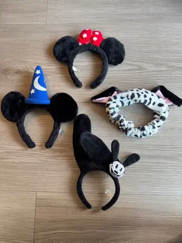 디즈니 캐릭터 귀 머리띠 4세트