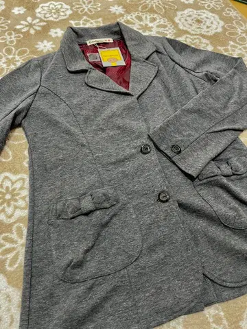 그레이 맨투맨 자켓 빨간색 안감