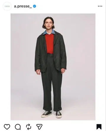 A.PRESSE 트위드 테일러드 재킷 (셋업)