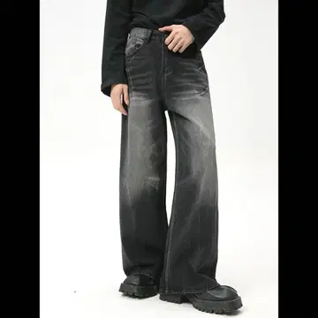 빈티지 워싱 진 배기