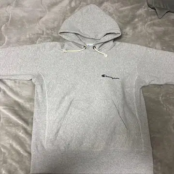 Champion 그레이 후드 부착 후드티