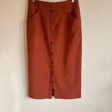 Spick and Span 브라운 버튼 타이트 스커트