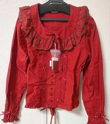 [택 포함 새상품] pink house x 아오키 미사코 콜라보 블라우스