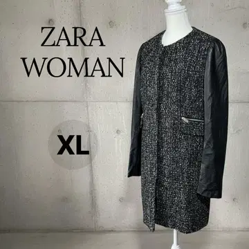 [ 레어 XL ] ZARA WOMAN 모드 스타일 트위드 코트 빅 사이즈