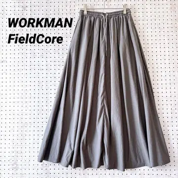 필드코어 발수 플레어 롱 스커트 그레이 (L) A라인 드로우 스트링