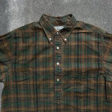 60s B.V.D cotton check pullover shirt