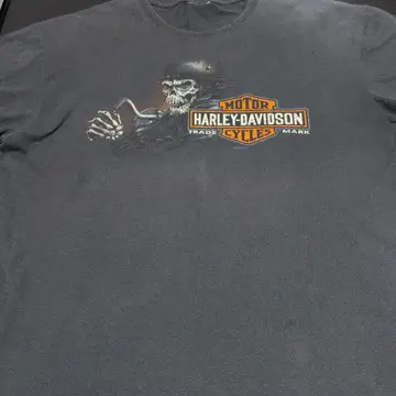 할리 데이비슨 빈티지 T셔츠 스컬 엠블럼