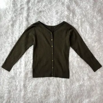 JUSGLITTY 여성용 긴팔 가디건 M 카키 울 스트레치