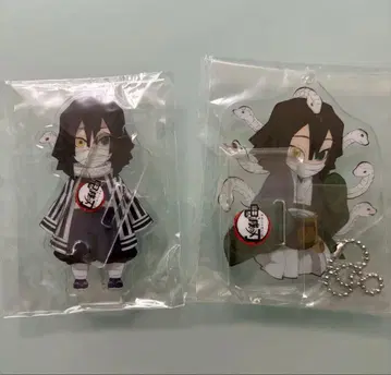 귀멸의 칼날 연결 랜덤 아크릴 스탠드 키링 이구로 오바나이 덤 포함!