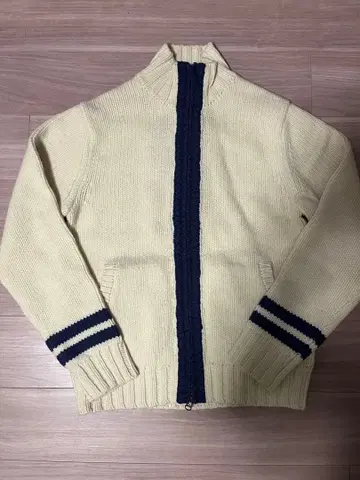 Tommy Hilfiger 집업 스웨터 L 크림색 8 타미힐피거